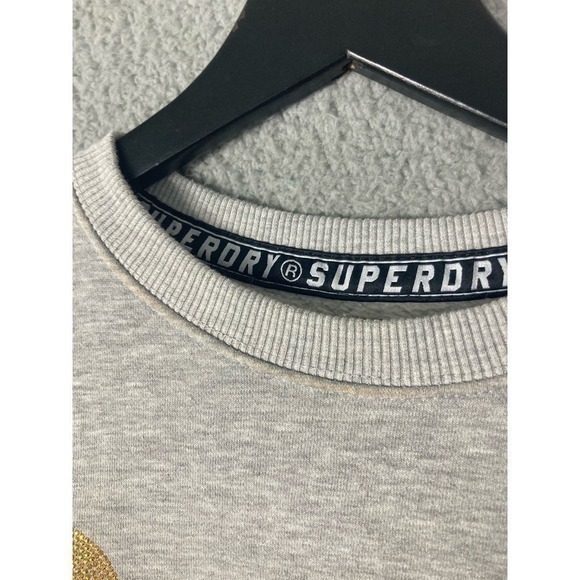 Superdry Women's S Gray Sparkle Crewneck Sweatshirt Skater Casual‎ - Picture 6 of 11